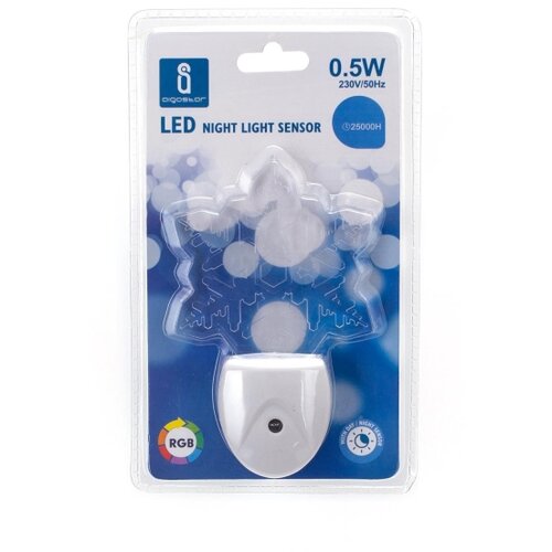 Aigostar LED RGB noćno svetlo sa senzorom sumraka LED/0,5W/230V pahuljica Slike