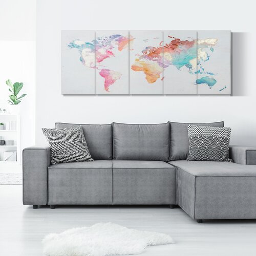 HOMCOM platno za tiskanje 80x40cm 5 kosov za dom in pisarno, platno iz borovega lesa in vodnega laka, večbarvno, (20708430) Cene