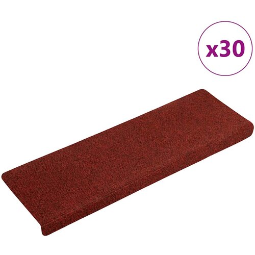 vidaXL Samolepilne preproge za stopnice 30 kosov rdeče 65x21x4 cm Cene