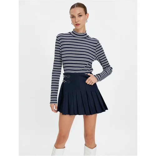  Long Sleeve T-Shirt High Neck Cotton Ribbed