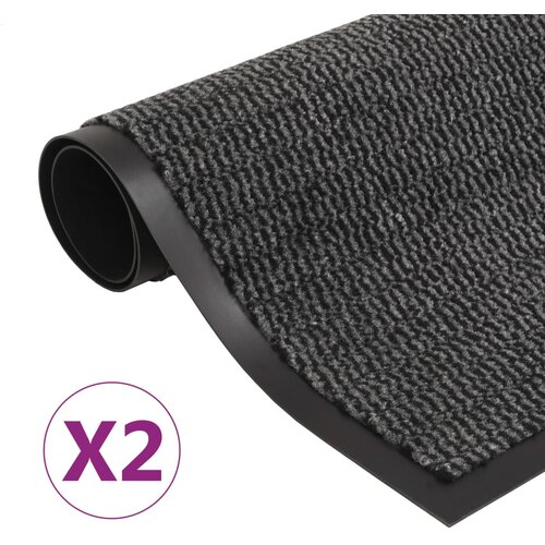  Otirači za pra&scaron;inu 2 kom pravokutni čupavi 60 x 90 cm antracit Cijene