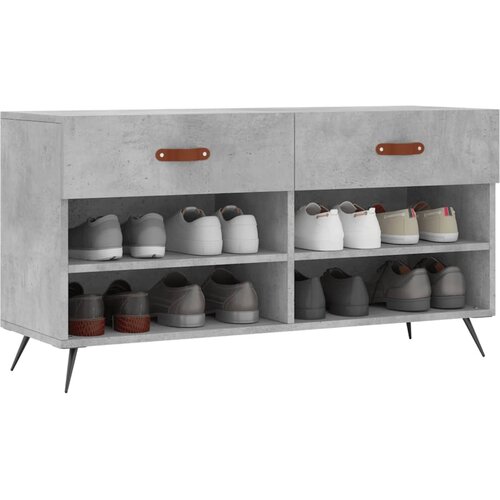  Klupa za cipele siva boja betona 102x35x55 cm konstruirano drvo Slike