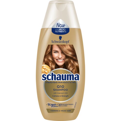 Schauma Q10 Fullness Shampoo krepitven &amp;scaron;ampon za oslabljene in tanke lase za ženske Slike