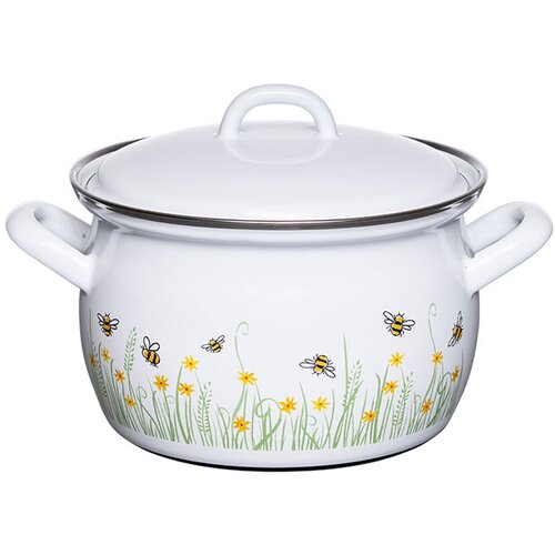 RIESS lonec s pokrovom Bee 16cm, 1,5l, dvojni ročaj, emajl Cene