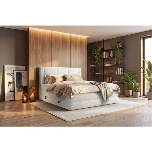 Esposa BOXSPRING POSTELJA 160 cm x 200 cm , tekstil krem barve, bela Slike