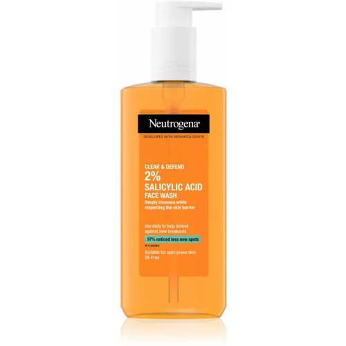 Neutrogena clear & defend facial wash gel za čišćenje problematične kože 200 ml za žene