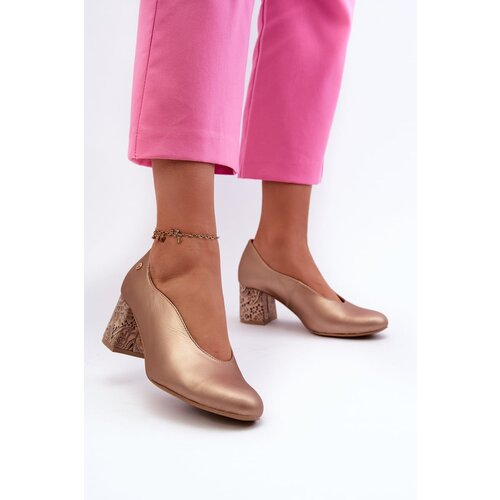 Maciejka Elegant Leather Pumps with Platform Cene