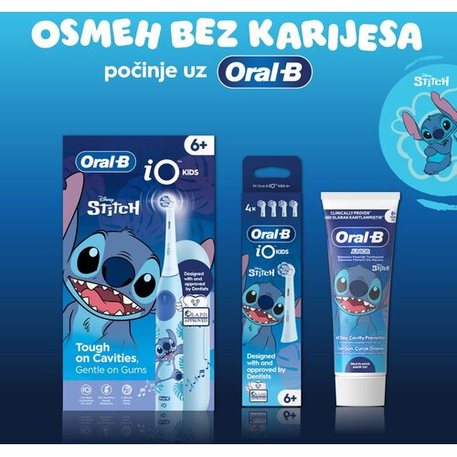 Oral-b iO Kids Stitch, Električna četkica + Zamenski nastavci 4 kom + Pasta za zube 75ml Cene