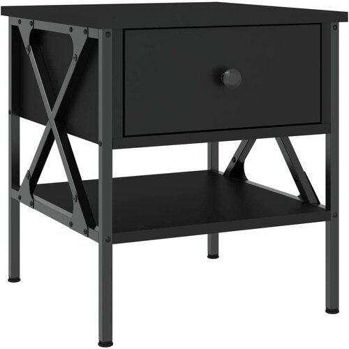 VidaXL Noćni ormarići 2 kom crni 40 x 42 x 45 cm od konstruiranog drva Slike
