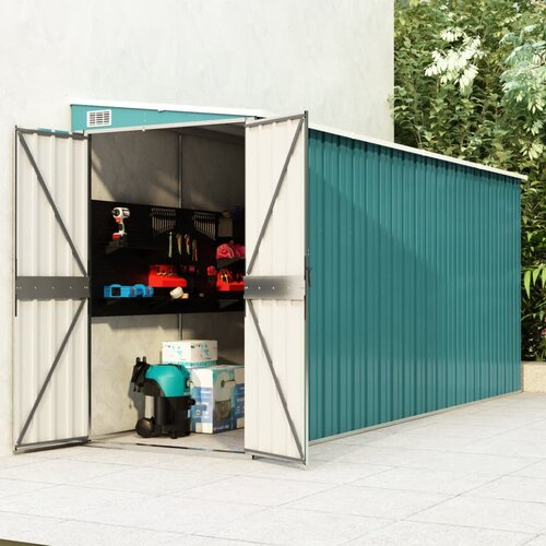 VidaXL Vrtna lopa zelena 118x382x178 cm pocinkano jeklo Slike