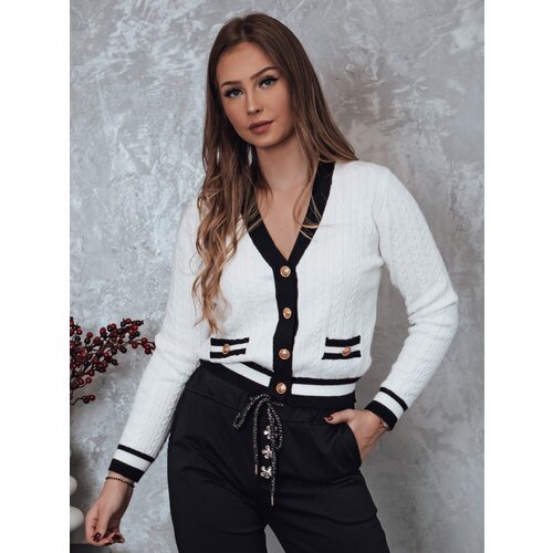 DStreet Sweter damski FUZZY rozpinany biały Slike