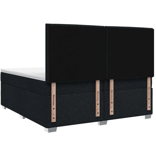  Boxspring krevet s madracem Crna 200 x 200 cm Tkanina - Crna 200 x 200 cm Dizajn linija Slike