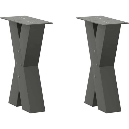 VidaXL Noge za stolić u obliku slova X 2 kom antracit 38x(42-43) cm Slike
