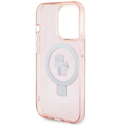  Originalna maska KARL LAGERFELD Hardcase za iPhone 15 Pro Max (Magsafe / Ringstand KC / roza) Slike
