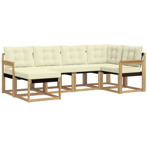 vidaXL Zunanja garnitura za sedenje z blazino 6 pcs Bela in krem, (5000282403) Cene