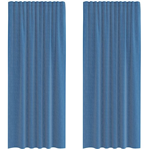 Voile zavjese s džepovima za &amp;scaron;ipke 2 kom. kraljevsko plave Plava 140 x 225 cm Slike