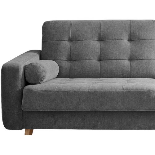 MID.YOU ZOFA S POSTELJNO FUNKCIJO, temno siva tekstil, leseni material Slike