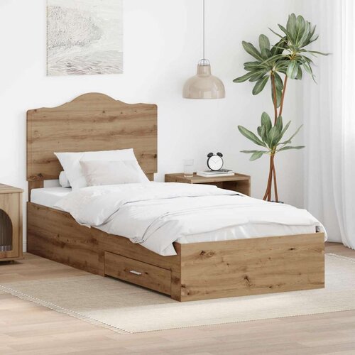  Konstrukcija postelje Umetni hrast 100 x 200 cm Konstruiran les, (5000102218) Cene