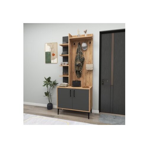 Hanah home Julendor stalak za cipele s mašnom, 74,4x33x182,8 cm, antracit Cene