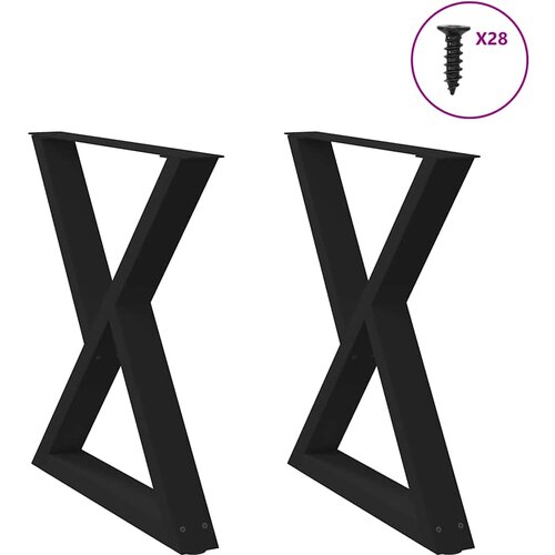 vidaXL Noge za blagovaonski stol 2 kom crne 70x(72-73,3) cm čelik Cijene