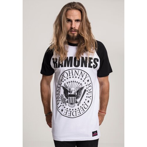 Merchcode Ramones Circle Raglan T-shirt wht/blk Cene