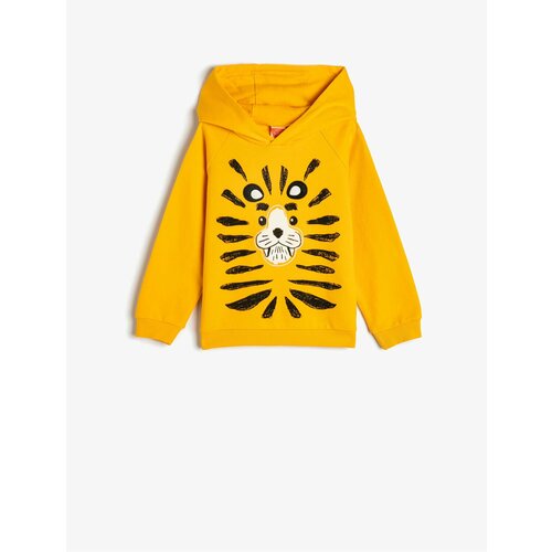 Koton Hooded Sweatshirt Long Sleeve Lion Printed Cotton Cene