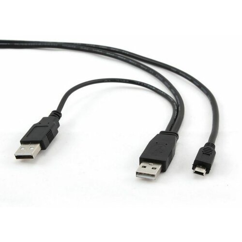 Gembird dual usb 2.0 a-plug to mini 5pina kabl 0.9m CCP-USB22-AM5P-3 Slike