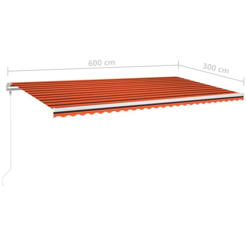  Automatska tenda sa senzorom LED 600 x 300 cm narančasto-smeđa Slike
