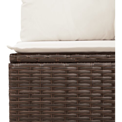  8-dijelni set vrtnih sofa s jastucima smeđi od poliratana Brown and cream Slike