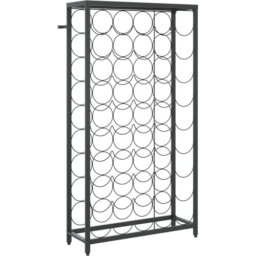 vidaXL Vinsko stojalo za 45 steklenic črno 54x18x100 cm kovano železo, (20968763) Cene