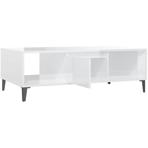  Stolić za kavu sjajni bijeli 103,5x60x35 cm konstruirano drvo Slike