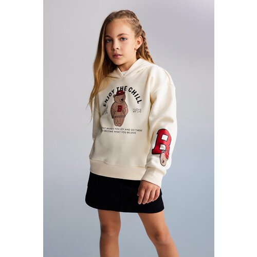 Defacto Girls&amp;#039; Hooded Printed Soft Fluffy Thick Sweatshirt Slike