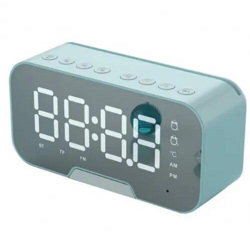 Onasi Digitalna ura z budilko, kozmetičnim ogledalom, Bluetooth zvočnikom in termometrom - mint Slike