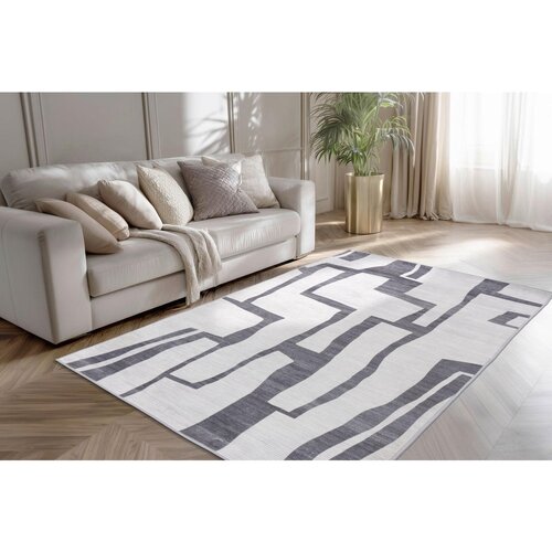 Kayoom RAVNO TKANA PREPROGA 80/150 cm tkano srebrne barve Slike