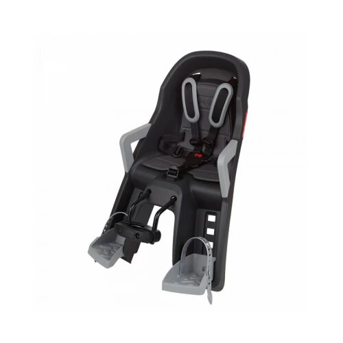 Polisport korpa za dete guppy mini+ prednja na ram prednje kačenje dark grey-silver Slike
