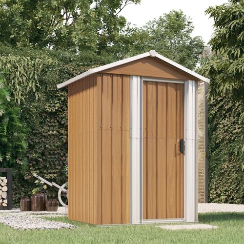 vidaXL Vrtno spremište smeđe 126 x 97 5 x 177 cm od pocinčanog čelika Cijene
