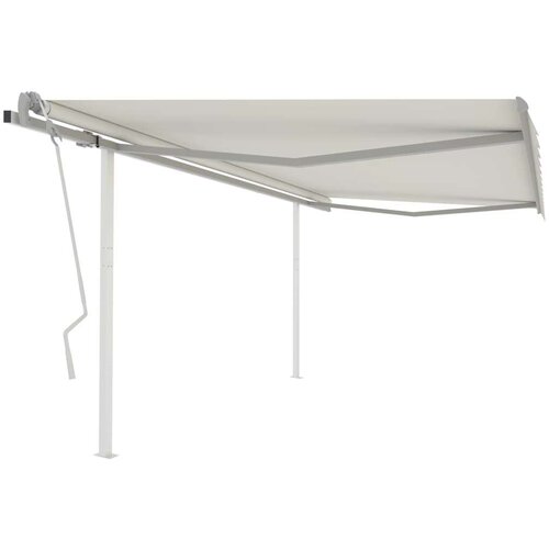 vidaXL Tenda na ručno uvlačenje sa stupovima 4 5 x 3 5 m krem Cijene