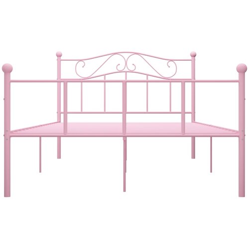  Okvir za krevet ružičasti metalni 160 x 200 cm Slike