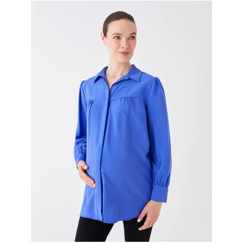 LC Waikiki Oversized Maternity Tunic with a Shirt Collar Straight Long Sleeve