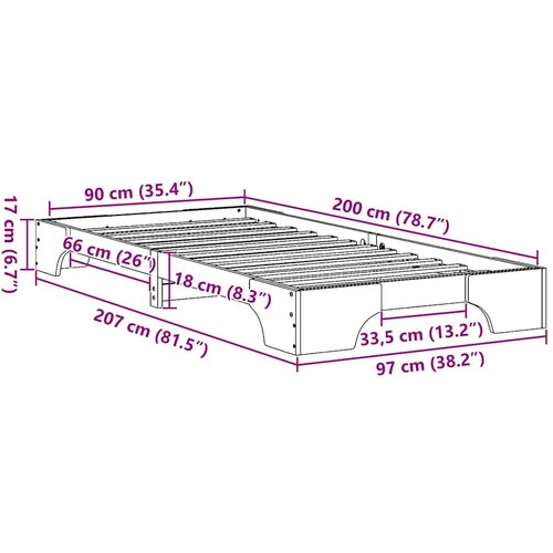  Krevetna konstrukcija Vosak smeđa 90 x 200 cm Slike