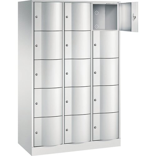 C+P Omara s predelki z zaklepanjem RESISTO, VxŠxG 1950 x 1150 x 540 mm, 15 predelkov, svetlo siva RAL 7035 / svetlo siva RAL 7035 Cene