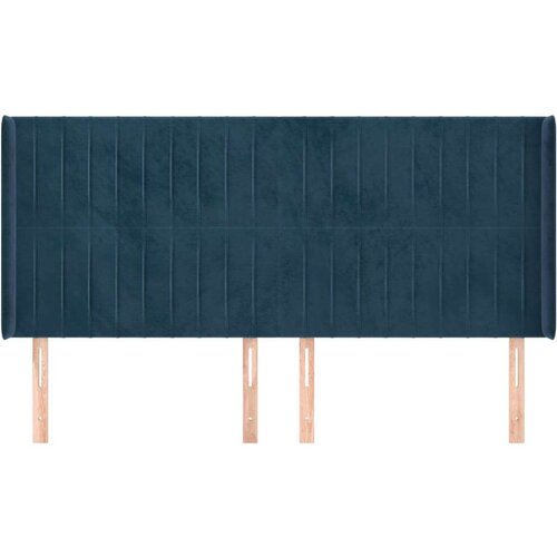 Uzglavlje s u&amp;scaron;ima tamnoplavi 183x16x118/128 cm bar&amp;scaron;unasti Slike