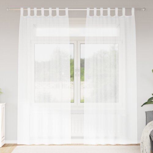 vidaXL Zavjese sa zavjesama 2 pcs Bijela 140 x 225 cm Poliester Cene