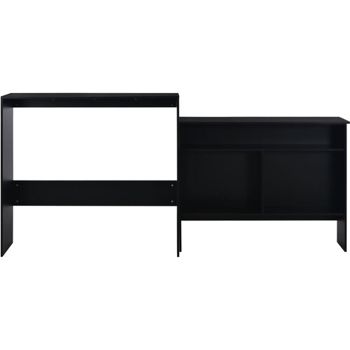  Barski stol s 2 stolne ploče crni 130 x 40 x 120 cm Slike