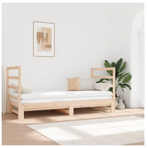  Izvlečna dnevna postelja 2x(90x190) cm trdna borovina