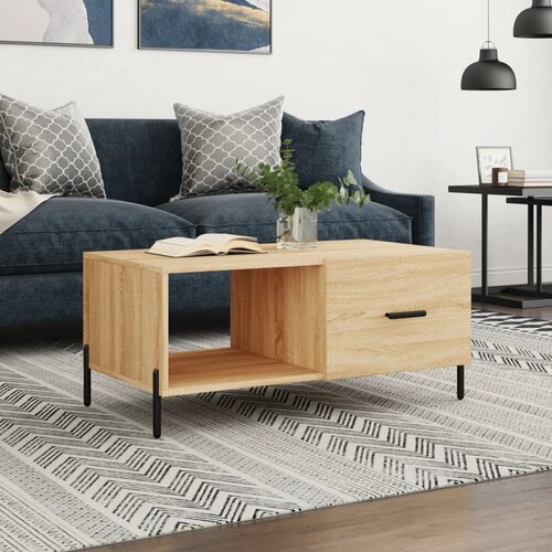 The Living Store Klubska mizica sonoma hrast 90x50x40 cm konstruiran les - Klubska Mizica, (21573921) Slike