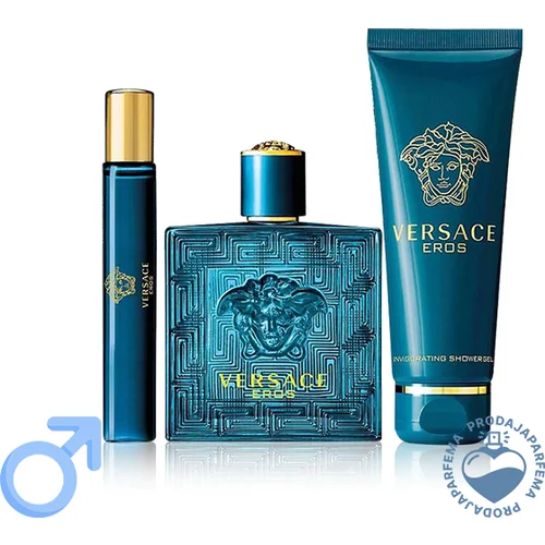 Versace Eros 100ml EDP + Parfemska kupka i gel za tuširanje 150ml + 10ml EDP