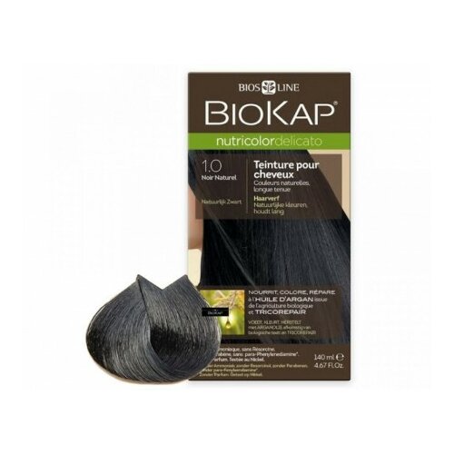 Biokap farba za kosu Delicato 1.0 prirodno Black 140ml Slike