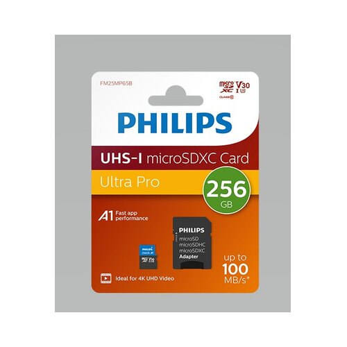 Philips Micro SDXC Memorijska kartica, 256GB Class 10 UHS-I U1 Adapter Cijene