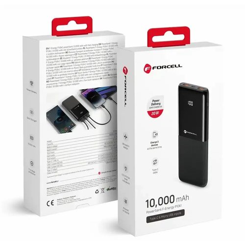 forcell Power Bank FORCELL F-Energy P10k1 PD 20W QC 10000mah crni Cene